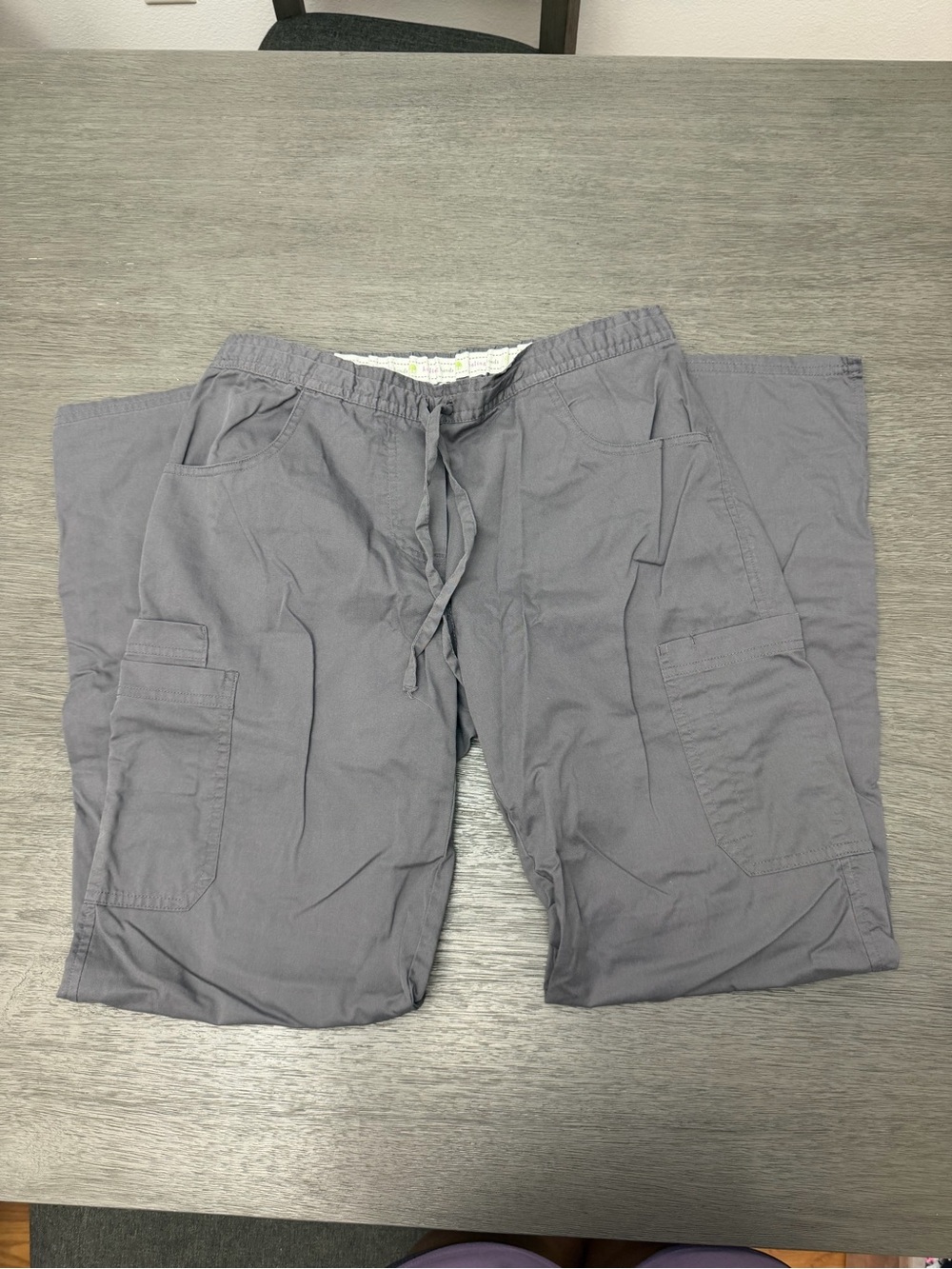 healing hands Gray Women's Cargo Drawstring Scrub Pants